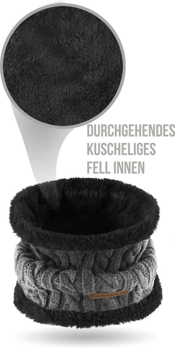 Normani Winter-Fellschal Kebili In Grau/Schwarz 3
