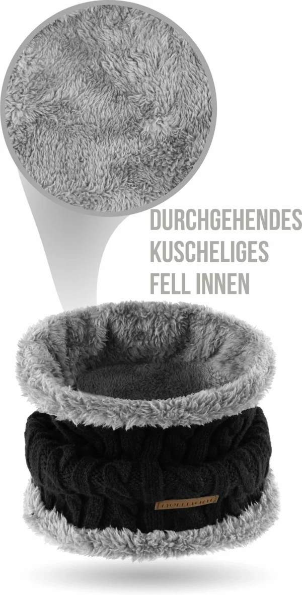 Normani Winter-Fellschal Kebili In Schwarz/Grau 3