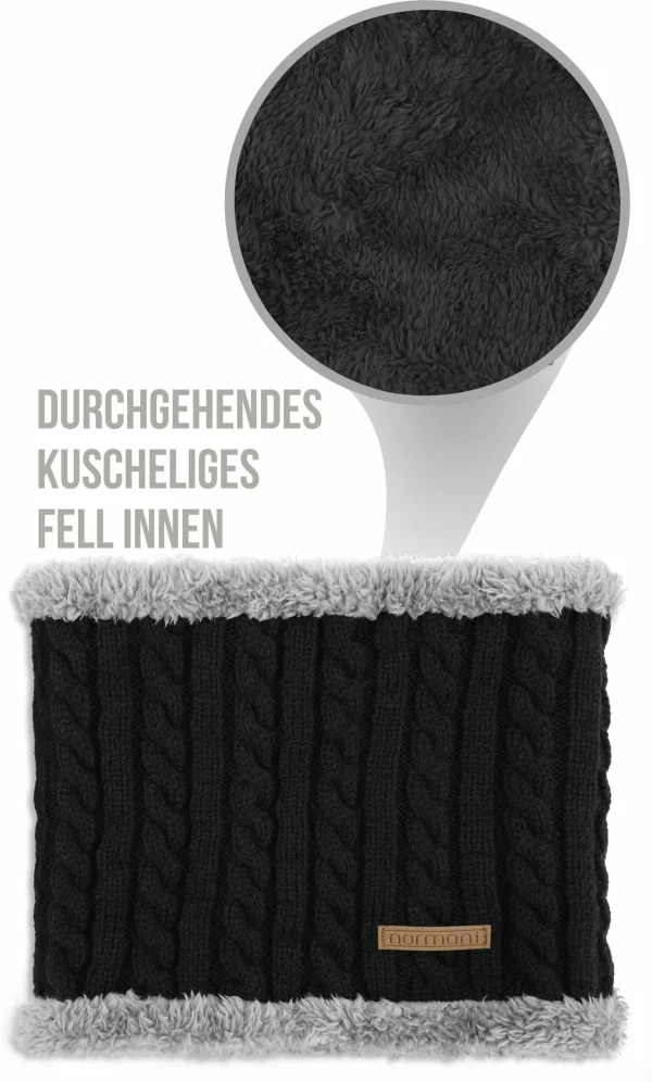 Normani Winter-Fellschal Kebili In Schwarz/Grau 1